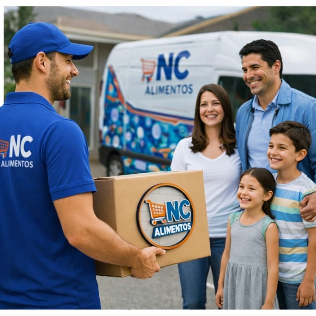Entregador NC Alimentos com Família Feliz